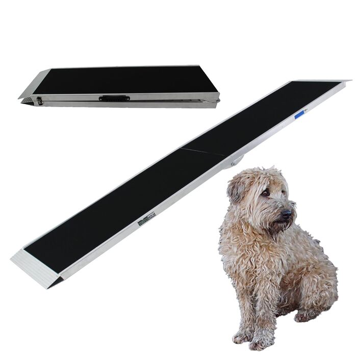Рампа для собак TRUTZHOLM, розкладна, 215 см, вантажопідйомність 180 кг, алюміній, сірий/чорний, з сумкою