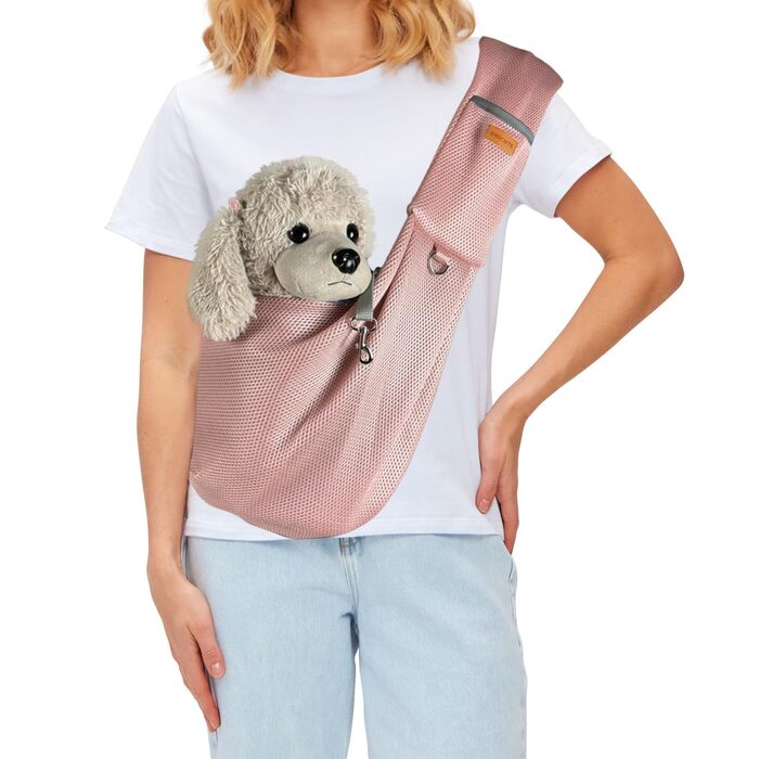 PETCUTE Сумка-переноска для собак, рожева, до 6 кг, з безпечним ременем, для прогулянок та активного відпочинку