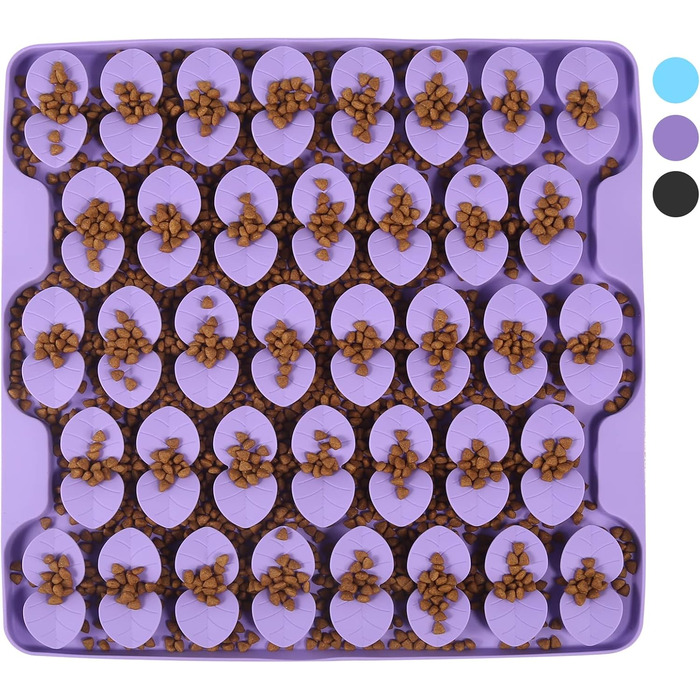 Килимок для собак VOOWO для пошуку їжі, силіконовий килимок-лежанка для собак, миска для повільного годування, килимок для годування собак Slow Feeder, для малих, середніх та великих собак (фіолетовий, великий)