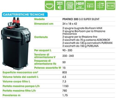 Зовнішній фільтр для акваріума Askoll Pratiko 300 3.0 Super Silent, до 330 л