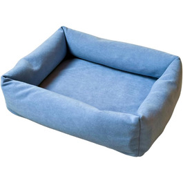 Преміум ліжко для кота - комфорт та стиль з Magic Velvet, тканина з сертифікатом Ökotex 100, стійке до пошкоджень та легко чиститься (Блакитне)