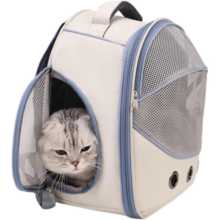 Сумка-переноска для собак | 33 x 25 x 41 см | Безпечна, практична, дихаюча переноска для собак | Ідеально для подорожей, прогулянок, транспортування в авто та громадському транспорті (Синій)