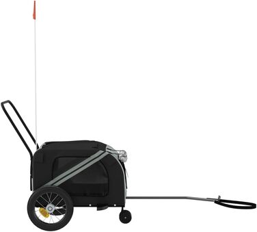 Причіп для велосипеда для собак Сірий та Чорний, Oxford-Gewebe та залізо, LH88839