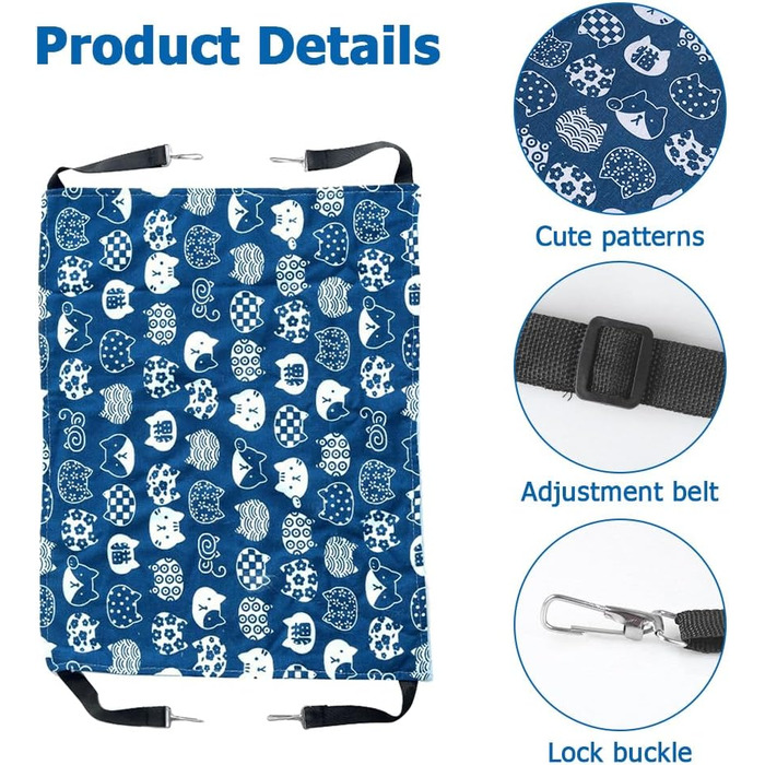 Гніздо-гамак для котів MiOYOOW: зручне та дихаюче ліжко для маленьких тварин з 4 металевими гачками