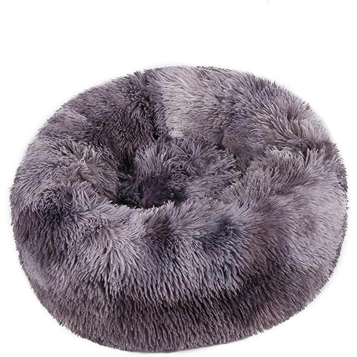 Кругле ліжко для собак та котів Chickw1, тепле м'яке ліжко-подушка, зручне та миється, з неслизьким дном, для маленьких, середніх та великих собак (80 см, батик темно-сірий)