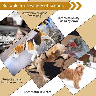 Чоботи для собак LiebeDD: захист лап, 4 шт., антиковзаючі, водонепроникні, зелені/жовті (XL)