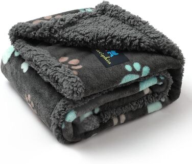 Водонепроникний килимок для собак Luciphia, плюшевий, з флісу, для дому та вулиці, захисний для дивану, ліжка, автокрісла, меблів, сірий, розмір L (145 x 165 см)