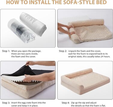 Ортопедичні лежанки для собак великих порід від BFPETHOME, водонепроникні, знімний та пральний чохол, великі лежанки для собак з водонепроникним дном та антиковзною основою, темно-зелені (54.0'L x 36.0'W x 7.5'Th, бежеві)