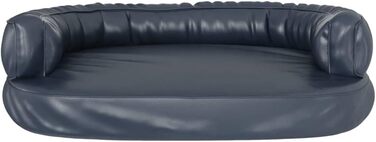 Крісло-ліжко для собак VidaXL, 75x53 см, штучна шкіра, темно-синій