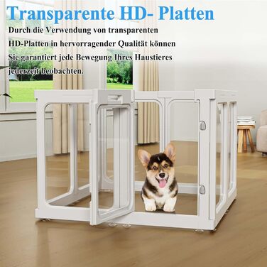 Кіяниця для цуценят SISKEYCOOC 60 см, прозора, з дверцятами, для собак середніх та маленьких порід, легка у догляді, для дому (10 шт.), біла