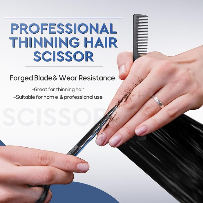 Набір професійних перукарських ножиць JASON - 6.5' (16.5 см), перукарські ножиці для перукарів та початківців, блакитно-чорний