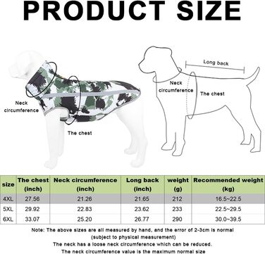 Водонепроникний теплий зимовий одяг для собак 4XL - куртка для собак, жилет для собачого спорту, одяг для домашніх тварин з отвором для шлейки, світловідбиваючими смугами, вітро- та снігонепроникний костюм для собак, білий/чорний колір