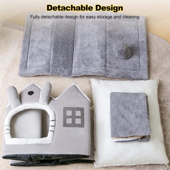 Кігтеточка-будиночок для котів Galatée, тепла та затишна, сіра, велика (L)