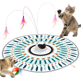 Інтерактивна іграшка для котів Comius Sharp: 3-в-1, хованки з пір'ям, автоматична, USB-зарядка, розвиваюча, знімні пір'я, для котів