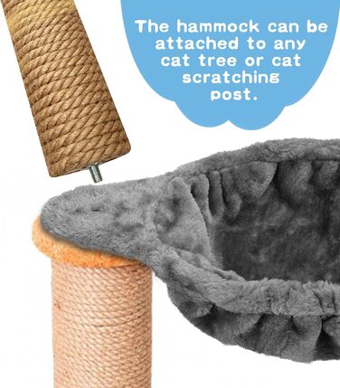 Гніздо-гамак для котів UXIETIN, зручний гамак для великих котів з глибоким кошиком, додаткове кріплення для котячого дерева, заміна гамака для котів, екстра
