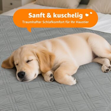 Водонепроникний килимок для собак Pick for Life, 208x304 см (Сірий) - захист дивану та ліжка