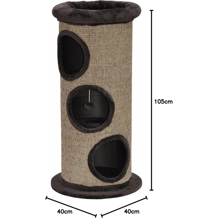 Котячий будиночок-крісло Nanook для великих котів XXL, крізь-будиночок, крізь-будиночок, котячий крізь-будиночок Simba, 105 см, коричневий