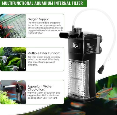 Фільтр для акваріума AQQA, внутрішній, 5.5W, 400 л/год, до 200 л