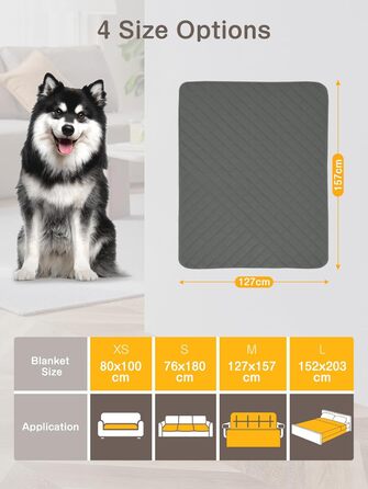 Водонепроникний килимок для собак, диванів та ліжок, захист від шерсті та подряпин, антиковзаюча підстилка для тварин, легко миється, 127x157 см