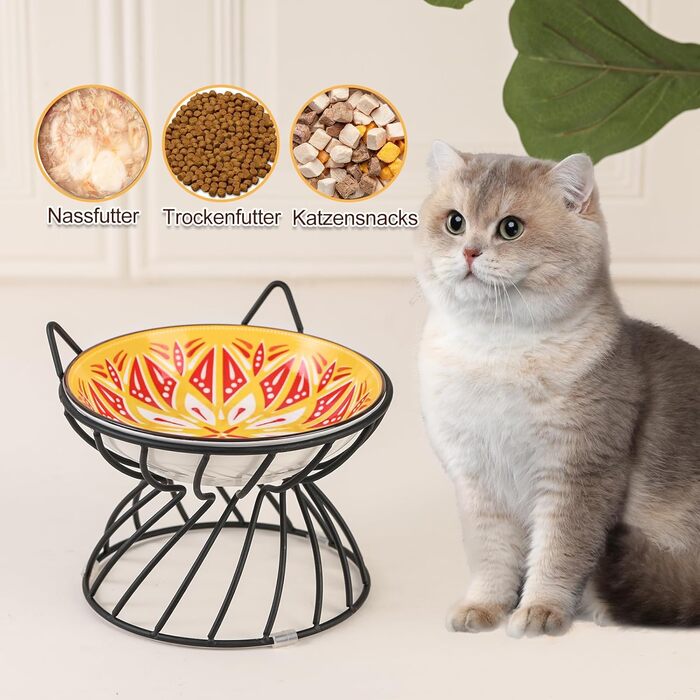 Підвищений годівниця для котів, кераміка, анти-блювотна, 250 мл, темно-синій