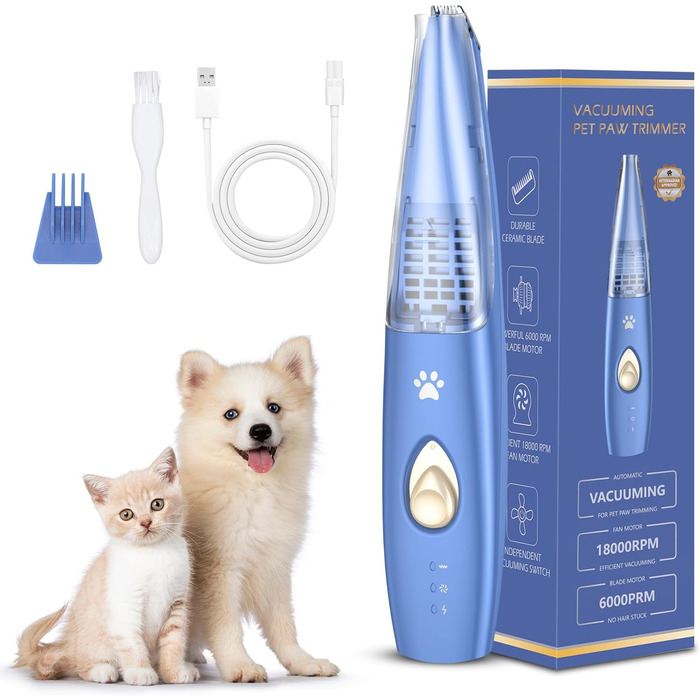 Електричний триммер для догляду за подушечками лап собак Brifit, бездротовий, USB, 2 режими, тихий, для грумінгу