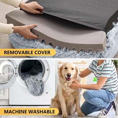 М'яке ортопедичне ліжко для собак DONWEI, 75x50x6 см, сірого кольору, знімний чохол, неслизьке, для клітки