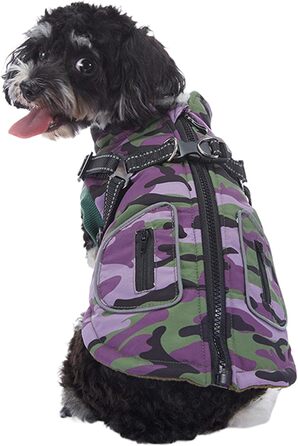 Зимовий теплий одяг для собак: водонепроникна жилетка з інтегрованим повідком | для малих, середніх та великих собак