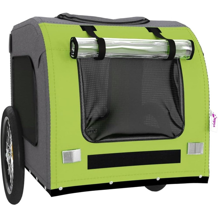 Фаркоп-причіп для велосипеда Gecheer, чорний, для собак, 69x133.5x73.5 см, зелений