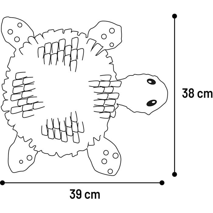 Килимок-іграшка для цуценят Flamingo Morgano Schildkröte (черепаха) Охряний & Тауп, 38x39x6,5 см - з антиковзким покриттям, дзвоником та шурхотом, для сухого корму та ласощів