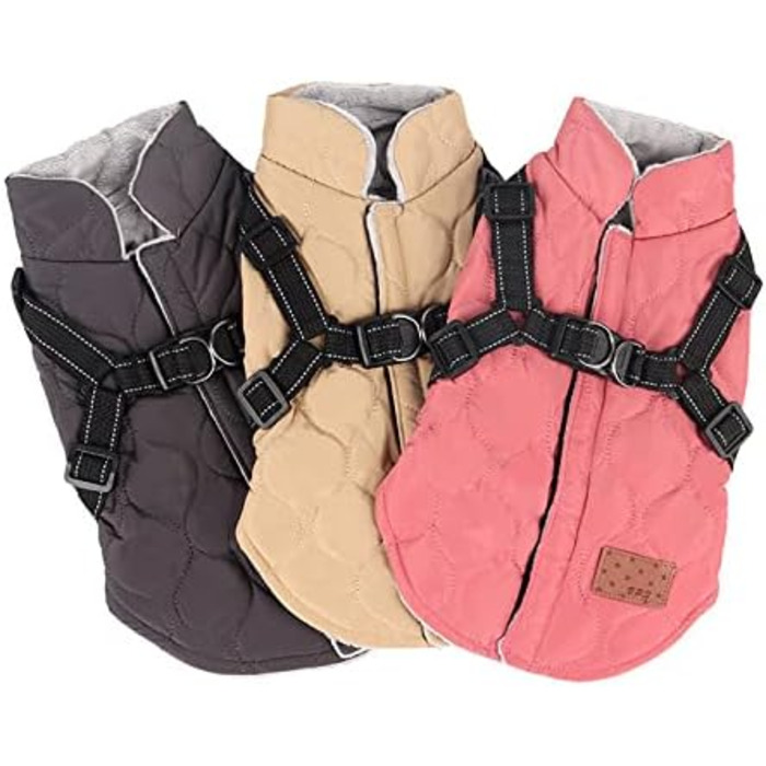 Теплий зимовий одяг для собак: куртка, жилетка, пуловер. Відбиваючий елемент, бавовна, без рукавів. Розмір S, колір рожевий