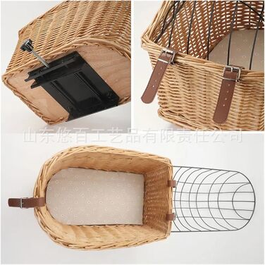 Корзина для тварин на велосипед, передня та задня, плетені, з металевим покриттям, для собак та котів