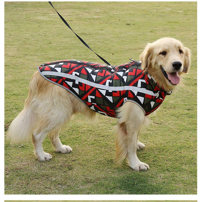 Зимовий теплий одяг для собак - куртка з бавовни, для маленьких, середніх та великих собак (5XL, зелена)