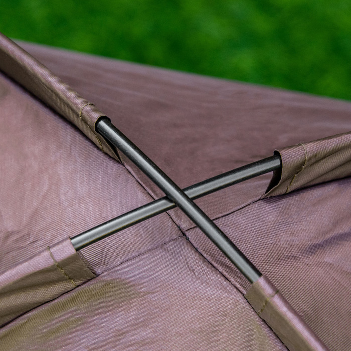PawHut Outdoor Ліжко для домашніх тварин з балдахіном Підняте ліжко для собаки, дихаюча тканина тафта, кава, 61x46x62 см| Аосом