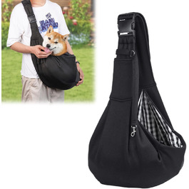 Сумка-переноска для домашніх тварин, регульована переноска для собак, реверсивна переноска для маленьких собак до 7 кг, переноска для собак, переноска для собак для прогулянок та активностей на відкритому повітрі (чорний)