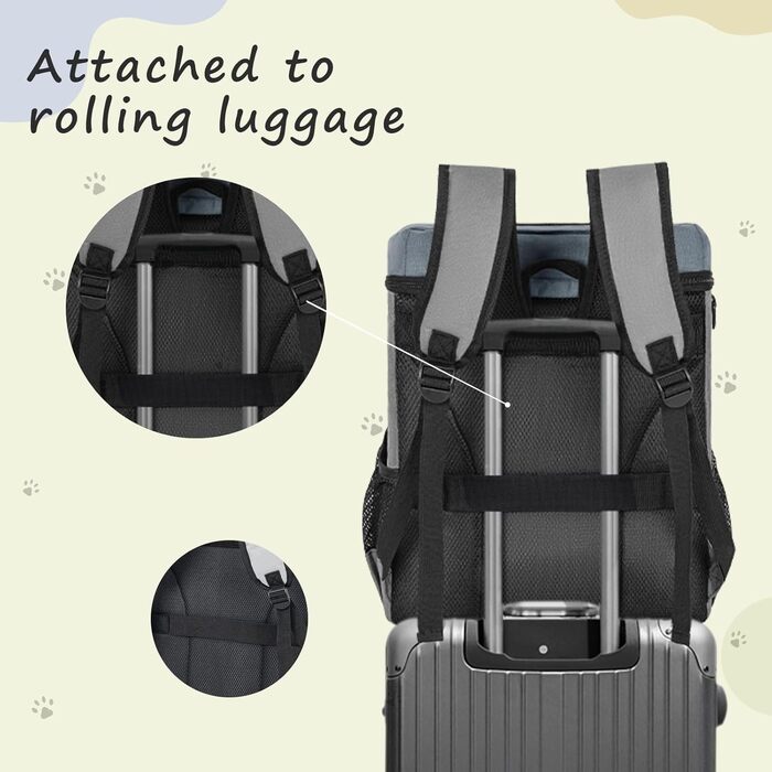ANILD Рюкзак для собак, сумка для подорожей з TSA, 2 миски, органайзер для собак, для походів, кемпінгу