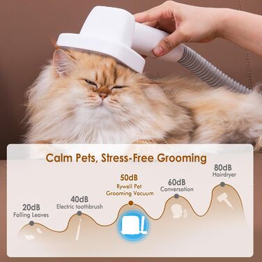 Rywell Професійна машинка для стрижки собак 4L з пилососом, 13000 Pa, 6 насадок для грумінгу, щітка для собак, пилосос для собак з щіткою, тиха