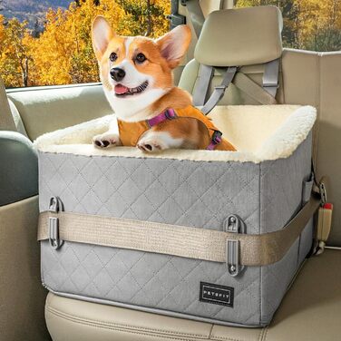 Автокрісло для собак PETFIT, 12.5 см, сіре, до 12 кг