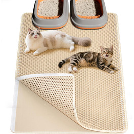 Килимок для котячого туалету Ycozy Katzenklo Matte XL 90x60 см, EVA, двошаровий, вологостійкий, легко миється, бежевий