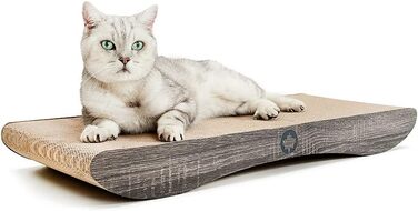 Когтеточка для котів CanadianCat Comet XL, 75x30x8 см, картон, з котячою м'ятою, темно-сіра