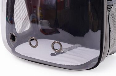 Транспортна сумка для собак та котів JUMI - переноска для котів та собак, рюкзак для тварин, аксесуари для котів, дорожня сумка, регульований ремінь, вентиляційні решітки (сірий, з складками)