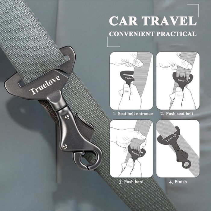 Покращений собачий нашийник-пояс з безпечною пряжкою, універсальний для авто, фіолетовий (TLM1993-Сірий)