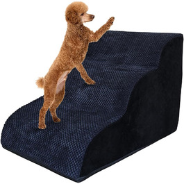 Східці для собак Galatée: міцні, з неслизьким покриттям, 3 сходинки, для високих ліжок/диванів, підходять для травмованих та літніх собак, котів (чорний)