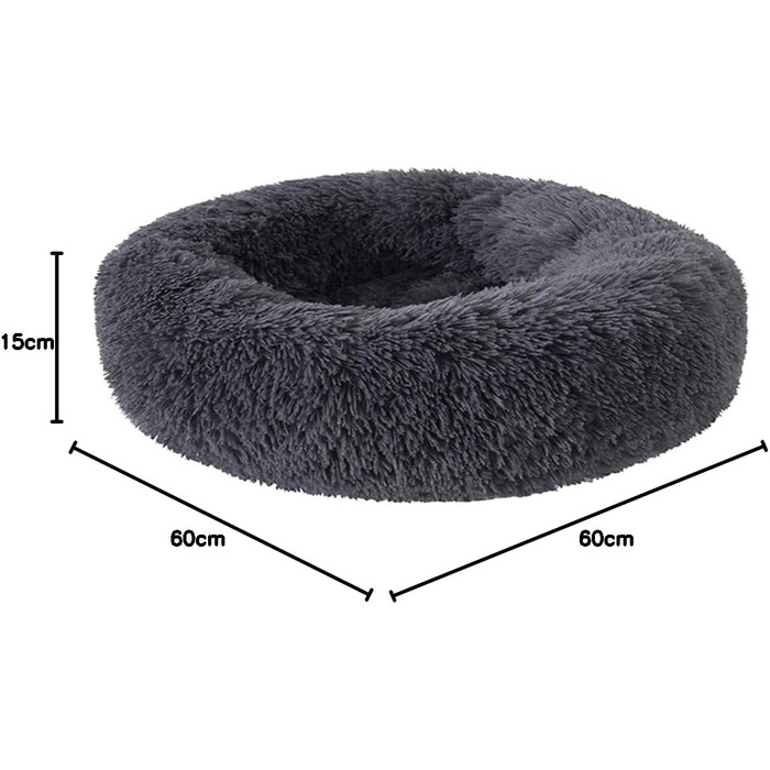 Кругле ліжко-подушка для собак та котів Donut (60 см) - підходить для котів та собак до 10 кг