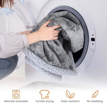 Водонепроникний коврик для собак PETTOM, 145 x 127 см, фліс Sherpa, захист дивану, миється, двосторонній, сірий