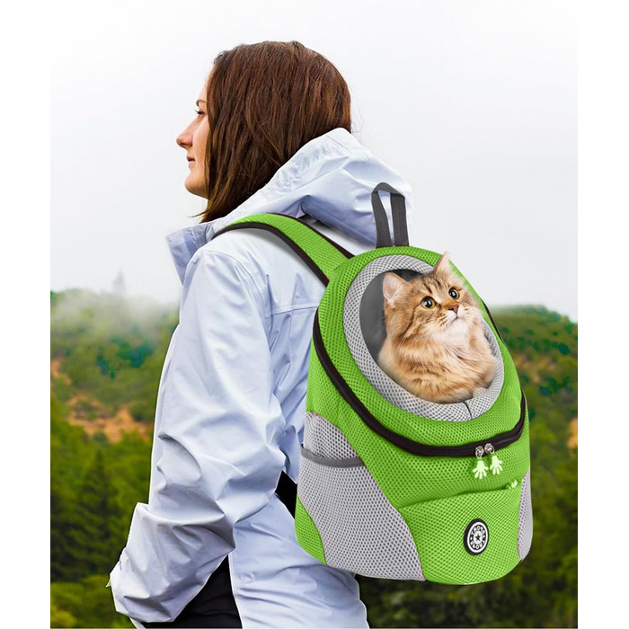 Рюкзак-переноска для собак та котів PETCUTE, зелений (M)
