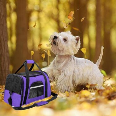 Транспортна сумка для котів та собак SHJOEE, розширювана, складана переноска для тварин, 43x28x25 см, фіолетовий колір