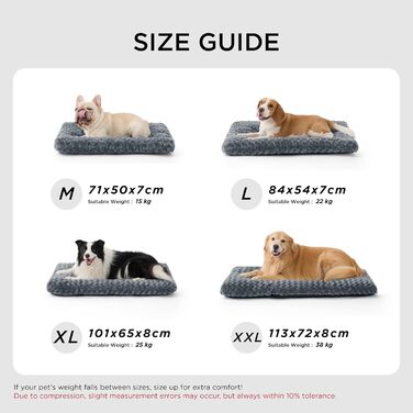 Крісло-лежанка для собак середніх порід BEDSURE - 71x50x7 см, сіре, миюче, з антиковзаючою основою