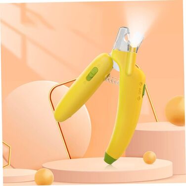 Безпечний тример для кігтів собак та котів BESPORTBLE з LED-підсвічуванням (14x5x2 см, жовтий)