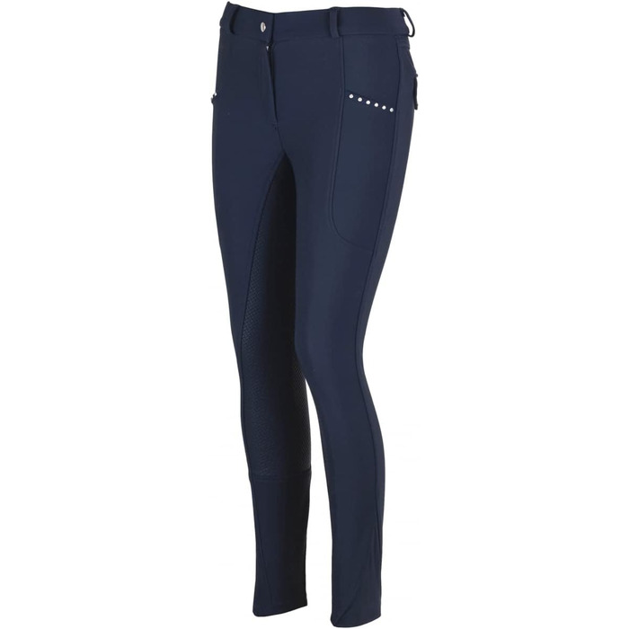 Лазура - жіночі зимові штани для верхової їзди Татяна | Повний силіконовий вшитий захист | Штани для верхової їзди з 2 кишенями для телефону | Чорні або темно-сині штани з повним силіконовим вшитим захистом | Верхова одяг розмір 34-46 34 Темно-синій