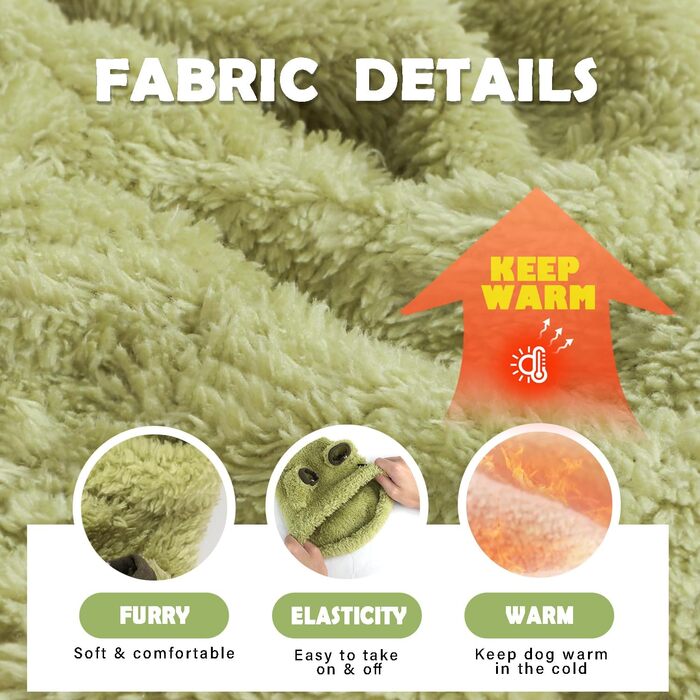 Теплий плюшевий в'язаний светр для цуценят та маленьких собак (зелена авокадо, XXS)